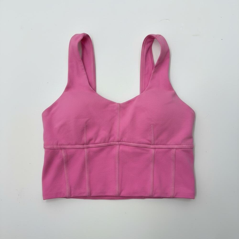 Offline by Aerie Pink Long Line Sports Bra Cropped Tank Top Small Athleisure